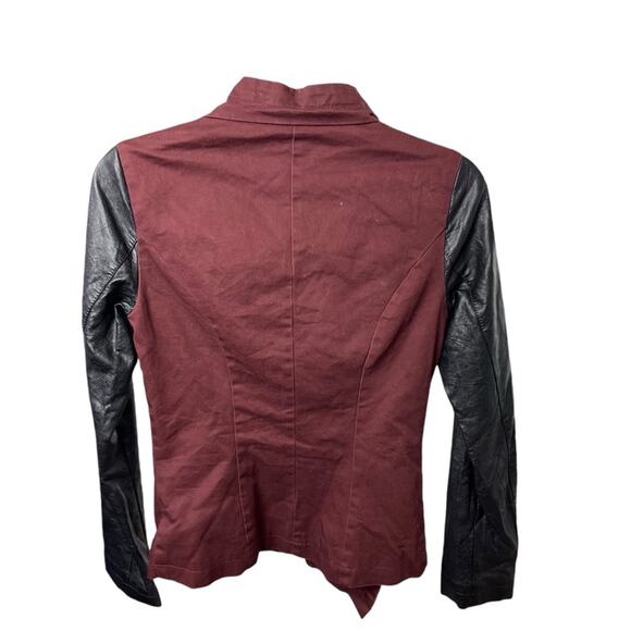 The BRAND Label Faux Leather/Cotton Moto Jacket, Side Zip, Trendy, Weekend, XS - Picture 5 of 7